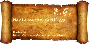 Marianovits György névjegykártya
