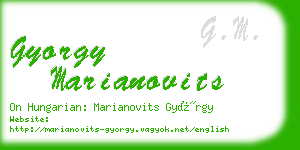 gyorgy marianovits business card